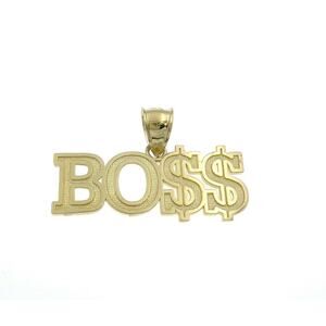 Real 10k Yellow Gold BOSS Pendant Dollar Sign